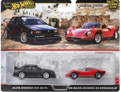 HOT WHEELS PREMIUM CULTURE CAR 2-pack Alfa Romeo 155 V6 T1 /33 Stradale JBK95