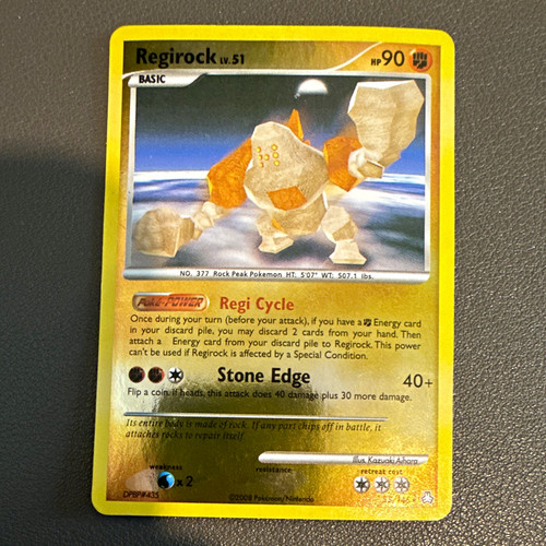 Nintendo Regirock DPBP#435 Diamond & Pearl Holo Promo 2008 Pokémon TCG