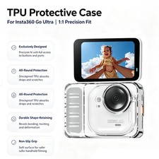 TPU Protective Cover Camera Case for Insta360 GO Ultra with Lens Cap  Lanyard