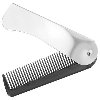 Salon Folding Hair Comb Portable Stainless Steel Plastic Comb For Travel Use