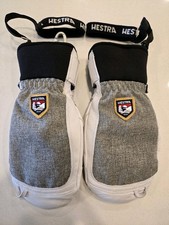 Hestra Army Leather Patrol Mittens Gray Size 7 Skiing Grey Winter Used