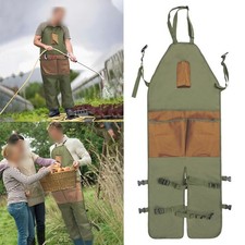 For Men's Garden Apron with Pockets Waterproof Fabric Reinforced Knee Design