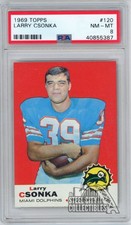 Larry Csonka 1969 Topps Rookie Card #120 PSA 8 NM-MT (387)