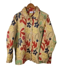 Breckenridge Tapestry Jacket Plus size 2X Coat career Floral Embroidered 