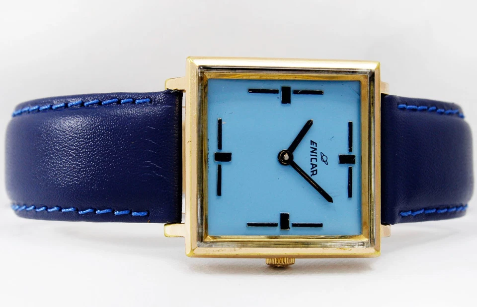 Reloj ENICAR Star Jewels Cuerda Acero Dorado Unisex Vintage Ref. 982-14-01 Foto 3 de 4