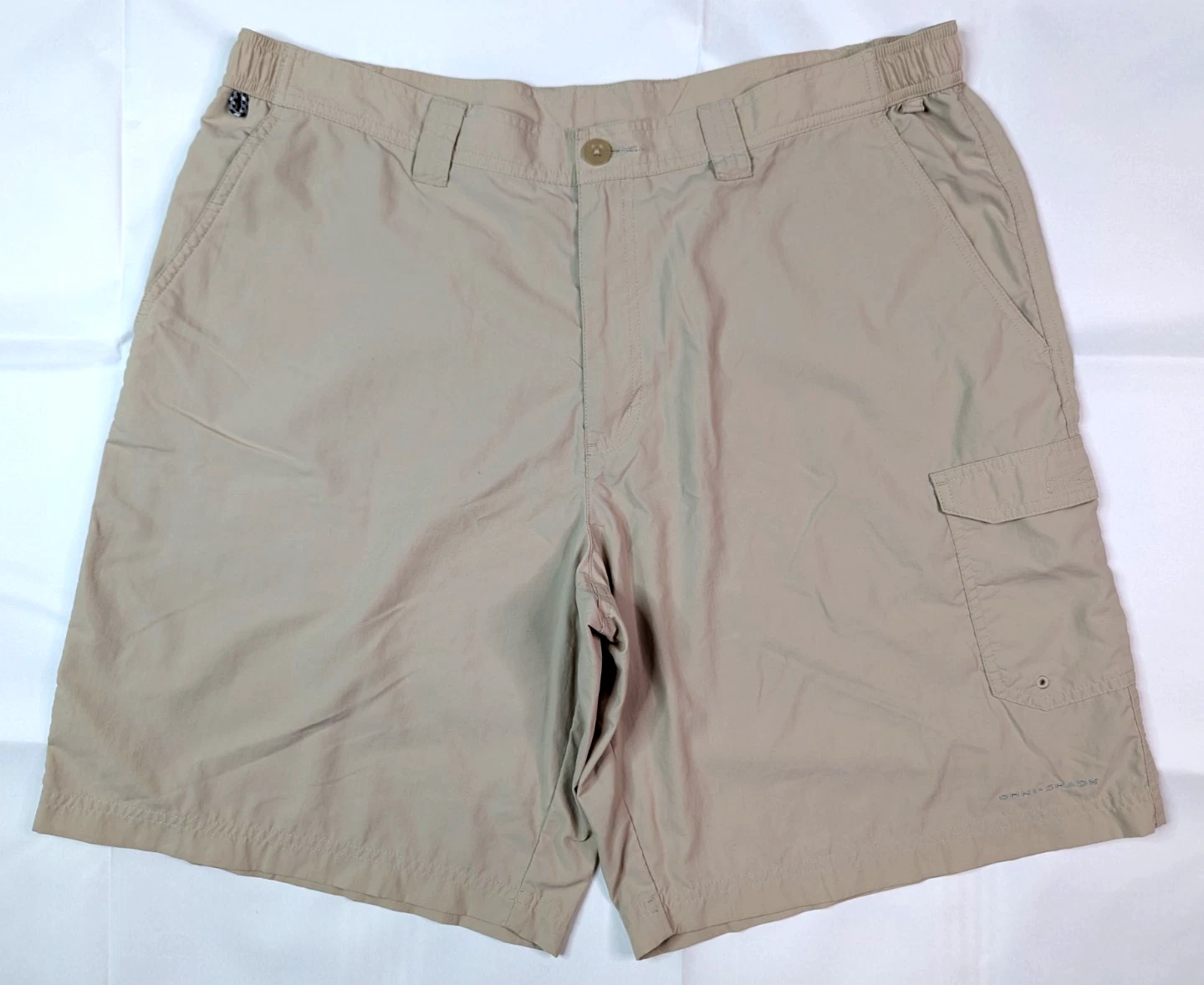 Columbia PFG Shorts OMNI-SHADE Fishing Hiking, Men 40 x 10, Beige Lightweight