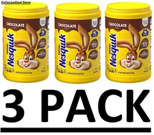 3 PACK - Nesquik Chocolate Powder Low Fat Drink Mix (44.9 oz. Each) FRESH!!