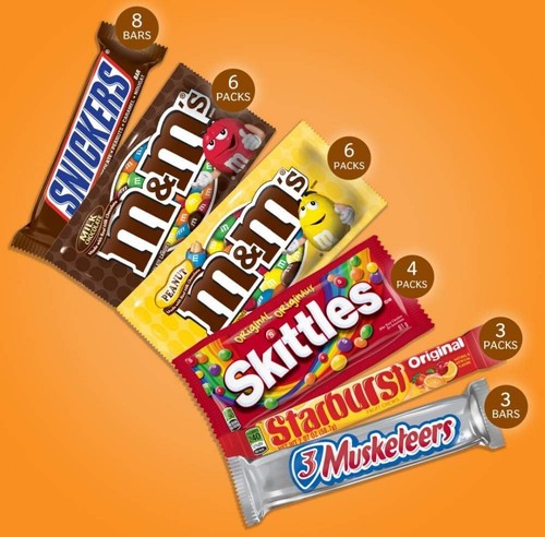 M&M'S, SNICKERS, 3 MUSKETEERS, SKITTLES & STARBURST Variety Pk 30 Count 56.11 Oz - Picture 2 of 4