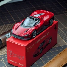Bburago 1:64 Red Ferrari Daytona SP3 Racing Sports Model Diecast Metal Car