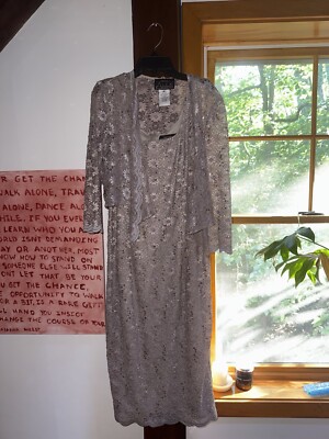 Alex Evenings Petite Dress with Matching Cover-Up Shawl   Formal Gown   Size 10P