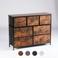7 Drawers Dresser Bedroom Metal Frame Clothes Drawer Fabric Closet Organizer