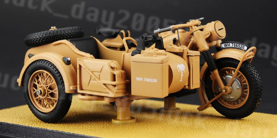 Atlas WWII German DAK Afrika BMW R75 Motorcycle 1939-1945 1/24 Diecast Model - Image 4 of 4