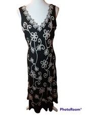 SALE Joanna Hope Black/White Embroidered Patterns With Sequins Size 12