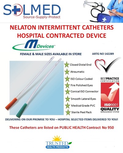 50 X 12FR FEMALE NELATON INTERMITTENT CATHETER STERILE HOSPITAL CONTRACTED ITEM - Picture 3 of 5