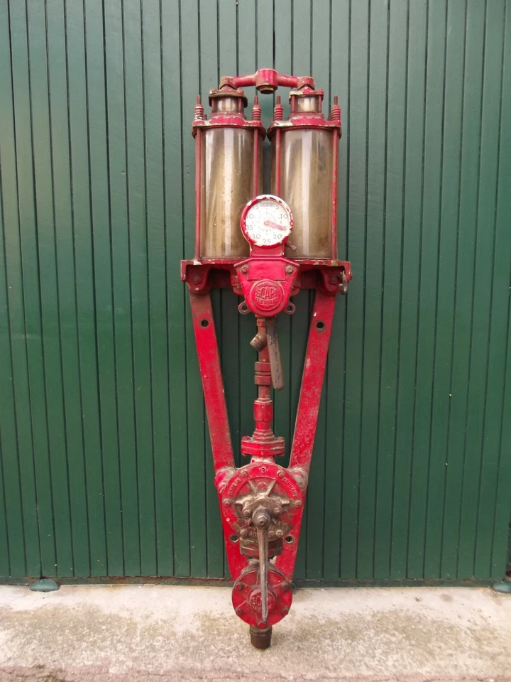 ancienne pompe à essence de garage SCAPI n° 3 viluorde 2 réservoirs à restaurer - Photo 3/4