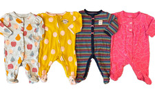 Carters Sleepers Girl 3 Months Lot Rompers Outfits Sleep N Plays Bundle Fruit