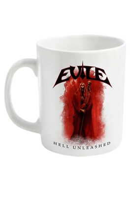 Evile Mug Hell Unleashed Band Logo new Official White Boxed