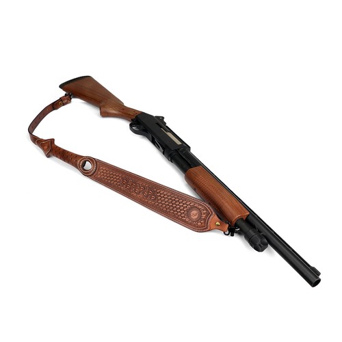 TOURBON Leather Rifle Strap Gun Sling Padded Belt Finger Rest Hunting Belt Gift - Picture 24 of 24