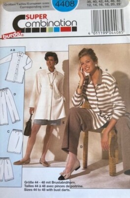 Burda Schnittmuster 4408 Vintage Hose Bluse Rock