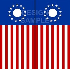 13 Stars American Flag Flat Cornhole Wrap Bag Toss Skin Decal Sticker Wraps