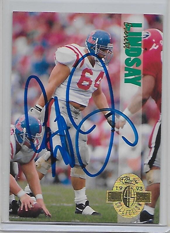 Football Card IP auto Minnesota Vikings EVERETT LINDSAY 1993 Classic 4 Sport