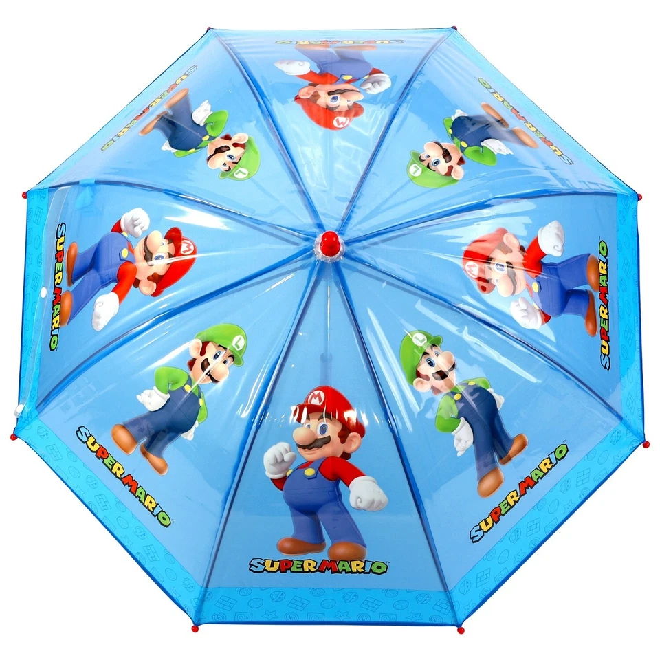 Kids Boys Super Mario Dome Umbrella Luigi Mario