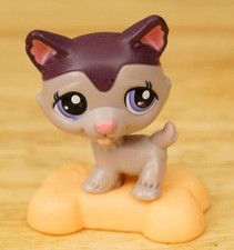 Toy Figurine Littlest Pet Shop Purple Huskey Dog Mcdonalds Premium Bobble Head