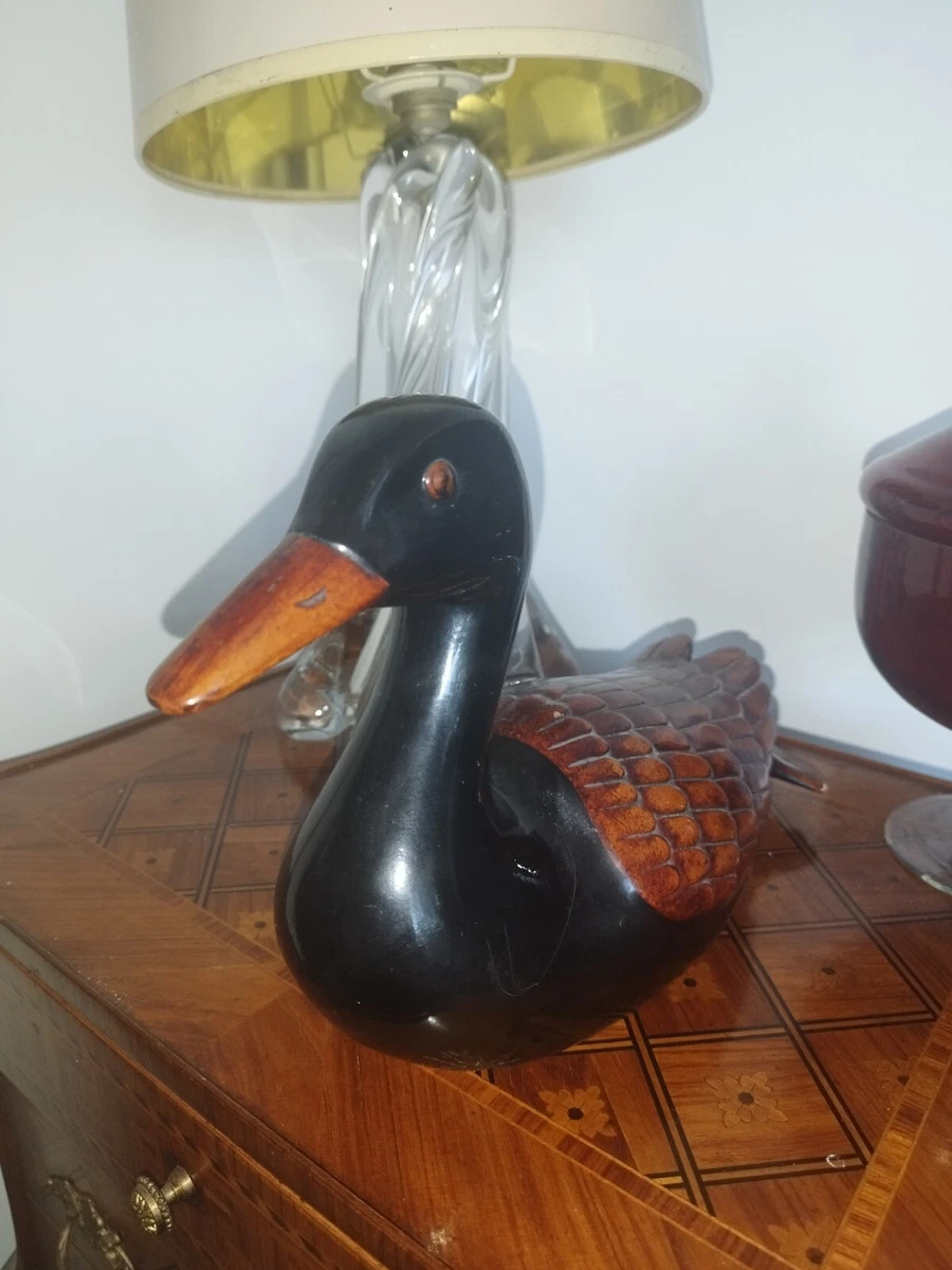 Ancien Canard En Bois Sculpté - Leurre Ou Objet Déco - Forme De Boîte