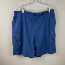Reel Life Men's XXL Blue elastic waist Lined Stretch 10 inseam fishing shorts