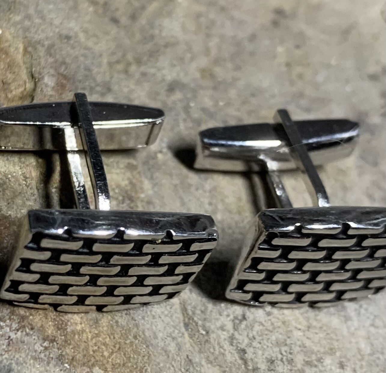 Vintage Rectangular Cuff Links. Okay Condition - image 2