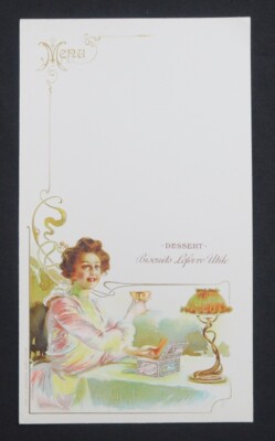 Seltenes Menü KEKSE LEFEVRE NÜTZLICH GELESEN Jugendstil Jugendstil Restaurant Karte 2