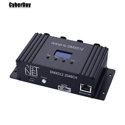 ARTNET RDM 4-Port Output DMX512 Controller 2048CH Artnet to DMX Adapter +Screen