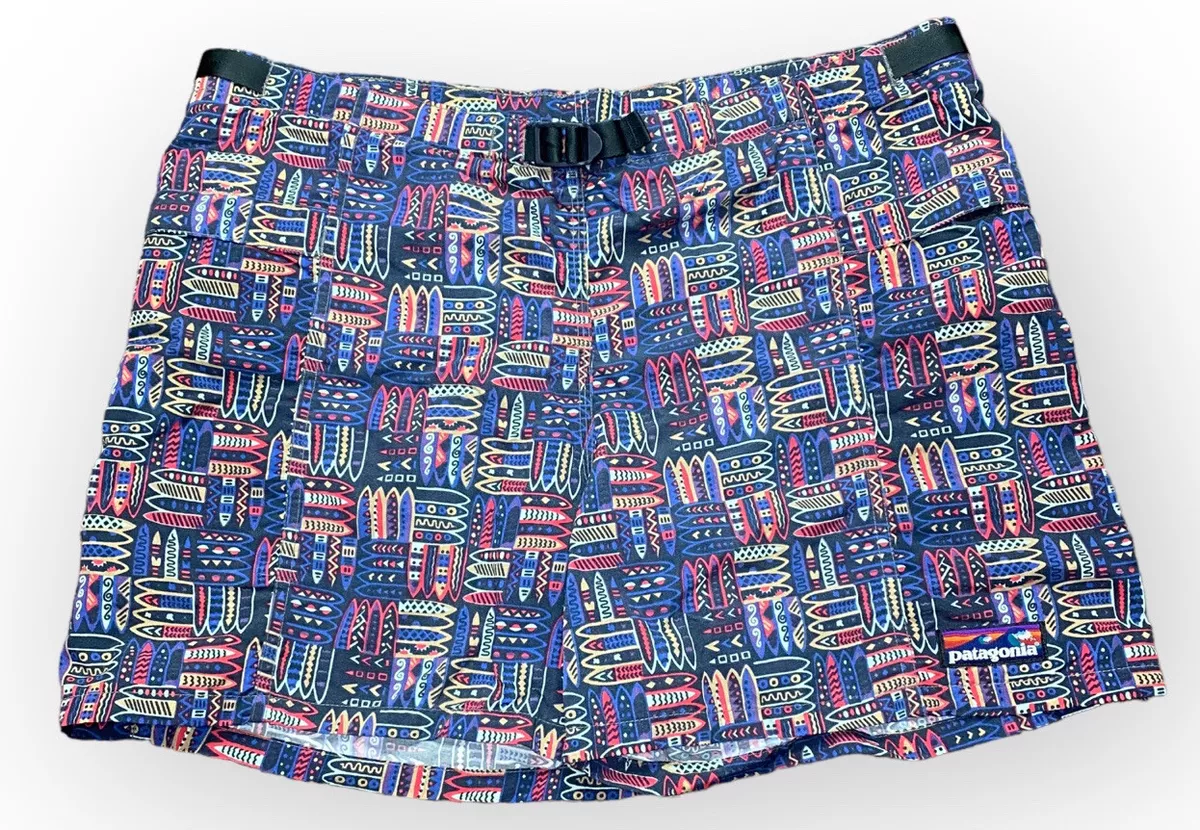 Patagonia Rare Vintage Fitz Roy Wave Belted River Shorts 90s Medium Surfboards