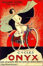 Cycles Onyx 1925 French Bicycle Art Vintage Poster Print  Retro Bicycle Art
