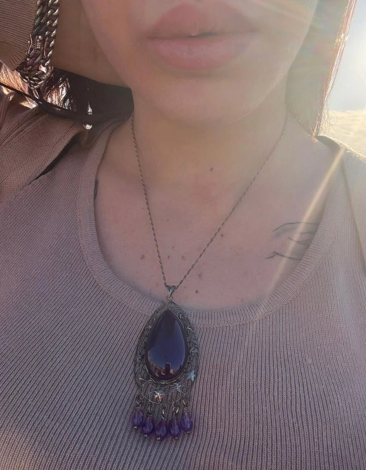 Collana In Argento 925 Ametista - Immagine 2 di 2