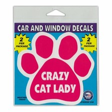 Window Decals, 2-Pack, Crazy Cat Lady Paw, 4.5" x 4.25" Vinyl Stickers