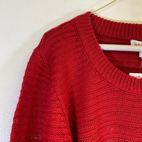 Liz Claiborne Sweater Pullover Long Sleeve Crew Neck Burgundy Size Large (L) NWT - Picture 7 of 16