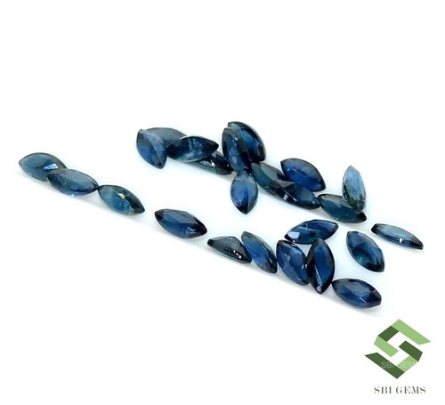4x2x1.5 mm Natural Blue Sapphire Marquise Lot 20 Pcs 2.51 Cts Loose Gemstones - Picture 5 of 10