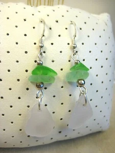 Vintage Sterling Silver Beaded Baroque Cream White Pearl Dangle Hook Earrings
