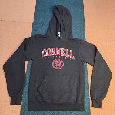 Cornell University Champion Men's Hoodie Pullover Sweatshirt XS Black Hooded V2b
