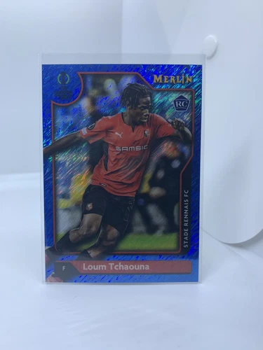 Loum Tchaouna 2021-22 Topps Merlin Chrome Blue Shimmer Refractor 16/75 Rookie RC