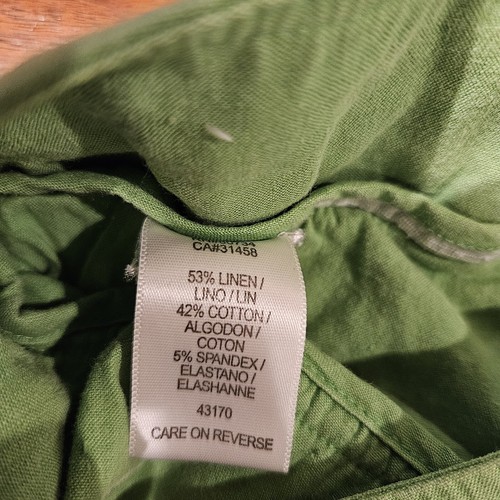 TO THE MAX Womens 4 Linen Cotton Capris Pants Back Zipper w/ Pockets Lime Green - Picture 7 of 8