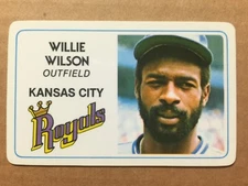 1981 Perma-Graphics Superstar Credit Cards Willie Wilson - Kansas City Royals