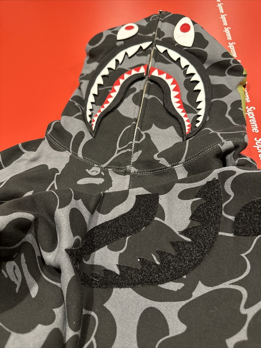 BAPE the Big ABC Solid Camo Detachable Shark Hoodie Brand BAPE the Big ABC Solid Camo Detachable Shark Hoodie Brand