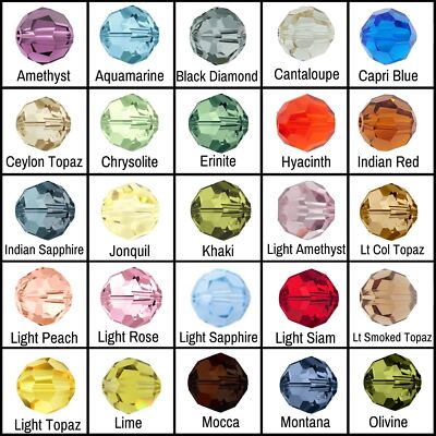 Swarovski 5000 Crystal Round Regular Color Beads of *You Pick Size  Color*