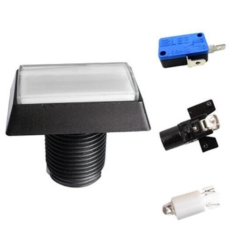 New Arcade Square Rectangle Buttons LED Push Illumilated With Microswitch - Picture 24 of 24