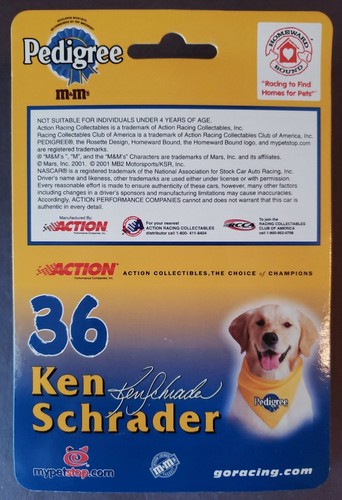 KEN SCHRADER #36 2001 PEDIGREE PONTIAC GRAND PRIX ~ 1/64 NASCAR ACTION DIE-CAST - Picture 4 of 7