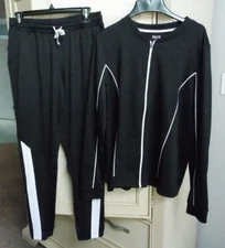 Zelos Women's Zip-UP Jacket Pants Jogging Suit Small Pants & Jacket XL Black NEW