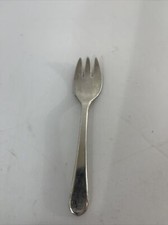 Vintage Small Silver Plated Children's Fork Made in Italy Inscribed Leonard