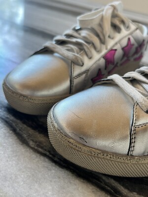 SAINT LAURENT PARIS COURT CLASSIC LEATHER LOW TOP SNEAKERS